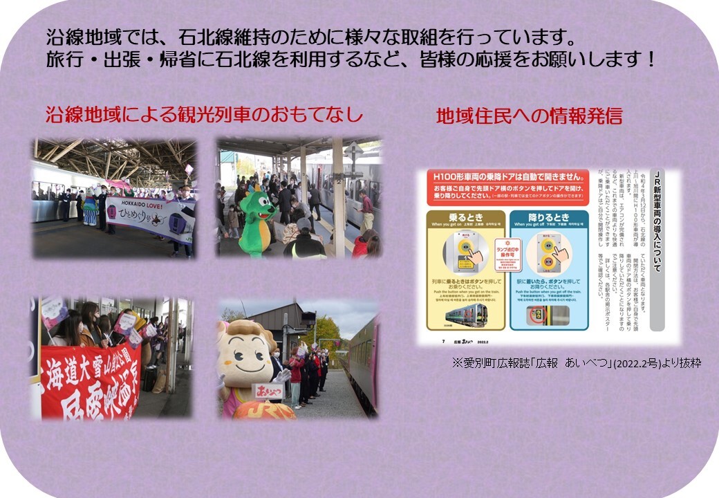 石北線維持のための地域の取組紹介